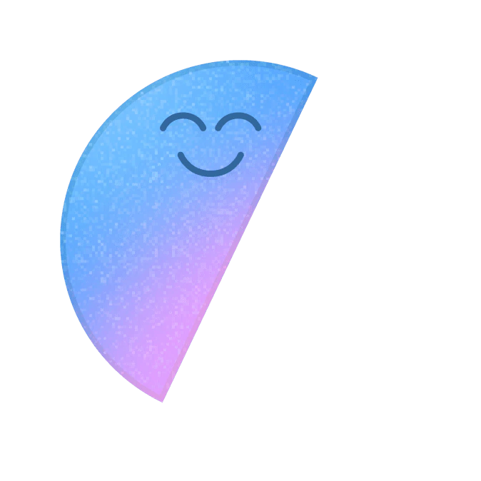 Blue smiley mascot illustration