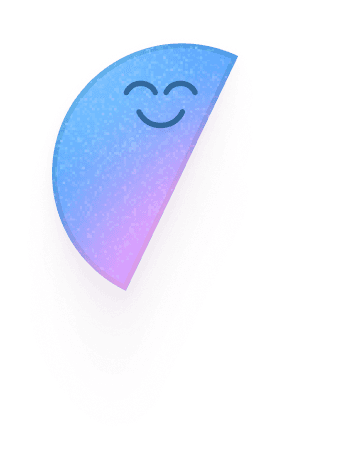 Blue smiley mascot illustration